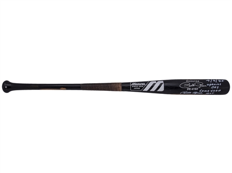 1985 Pete Rose Game Used & Signed/Inscribed Corked Mizuno PR-4192 Model Bat Used On Opening Day 4/8/85 - 2-3 With 3 RBI & A Double (PSA/DNA GU 10 & Rose/Arnie Metz Letters)